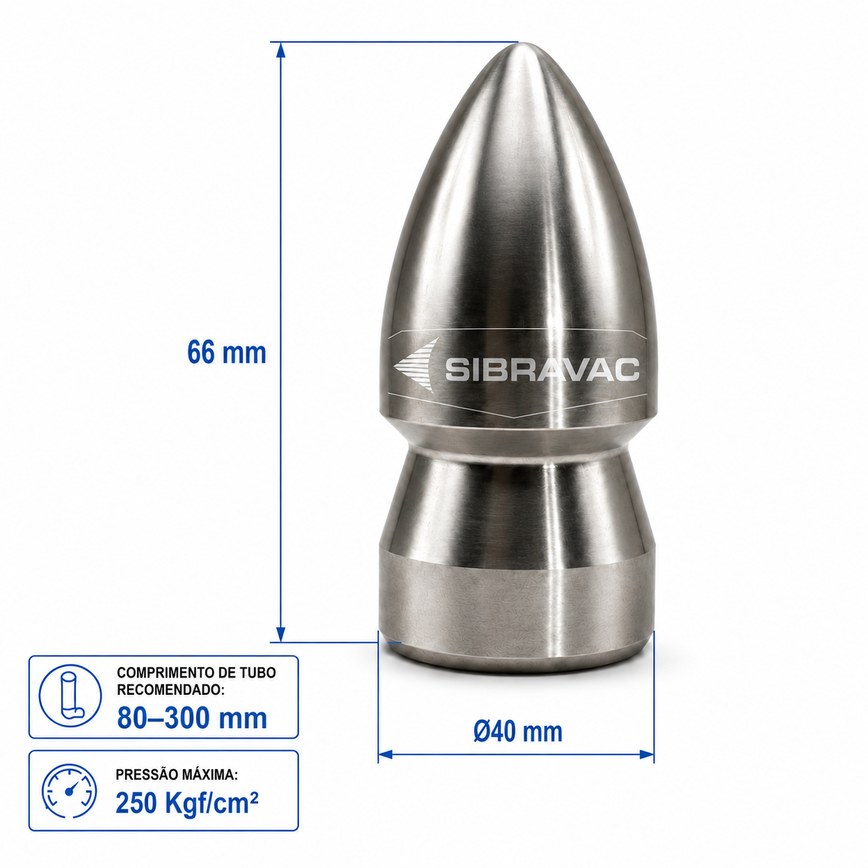 Bocal de Gordura Ø40mm Rosca 3/4” NPT 35° para Hidrojato – Alta Pressão para Remoção de Gordura em Tubulações
